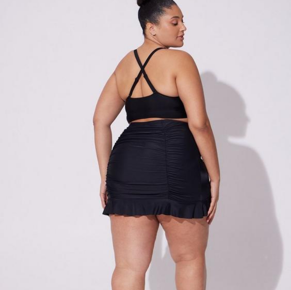 Torrid Black Ruched Swim Skirt - Picture 3 of 5